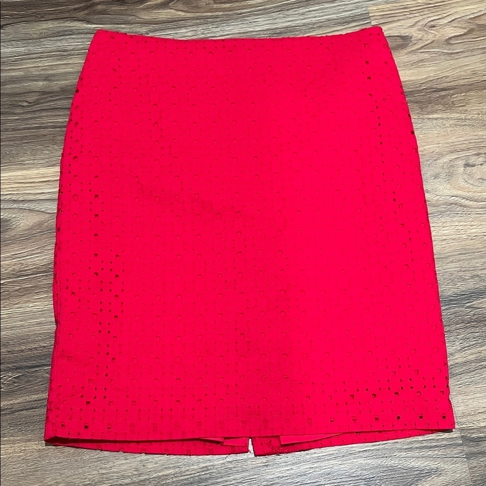 New York & Company Vibrant Red Pencil Skirt